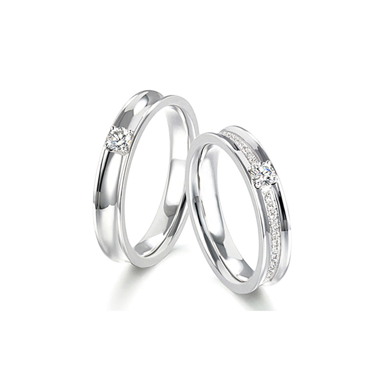 플래티넘 다이아몬드 커플링 반지 - Couple Ring - Rim's Fine Jewelry