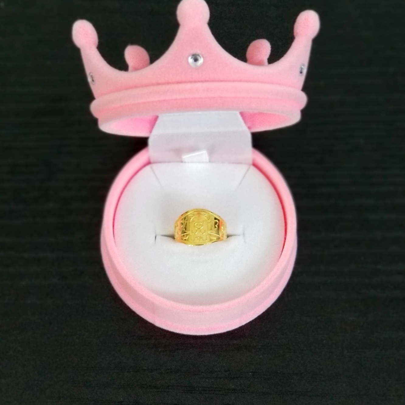 0088 24K Pure Gold 1st Birthday Ring (The Year of the Pig) Rims Fine  Jewelry