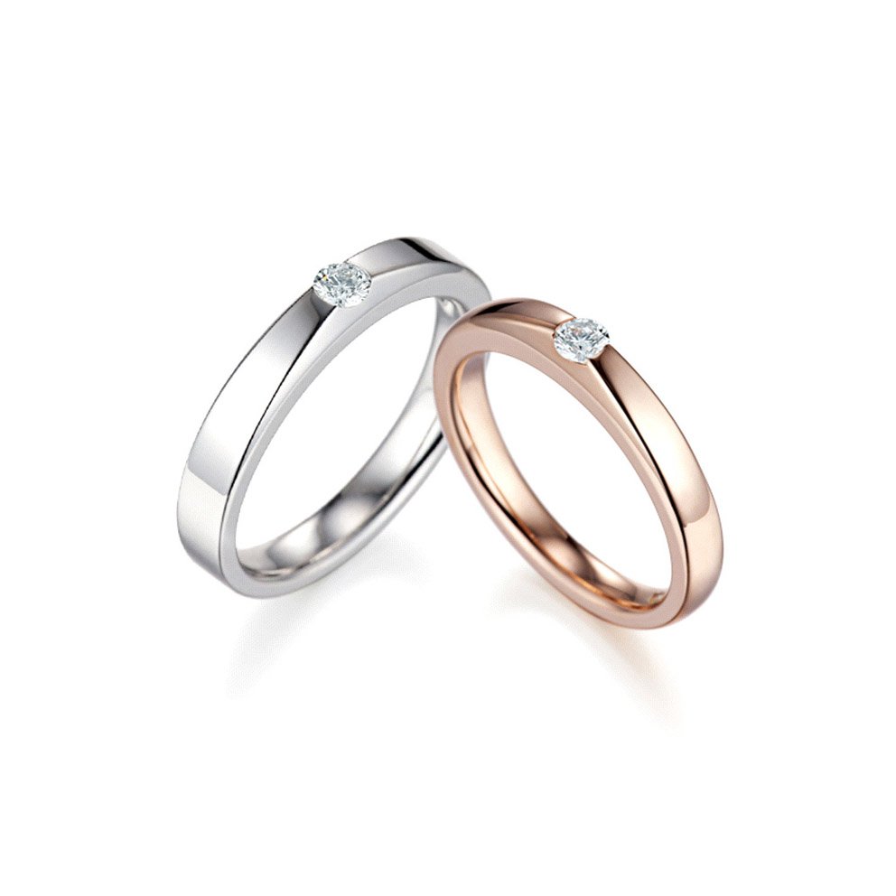 No.CW059 화이트 골드/핑크 골드 다이아몬드 커플링 화이트 골드/핑크 골드 다이아몬드 커플링