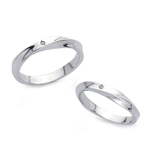 No.CW055  화이트 골드 다이아몬드 커플링