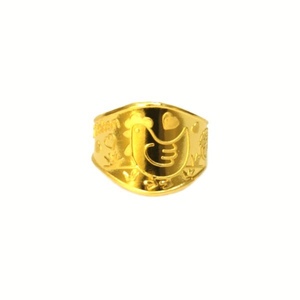 No.H 001 순금 한돈 2017 닭띠해 돌반지 Pure Gold 2017 Baby Ring, Year of the Rooster