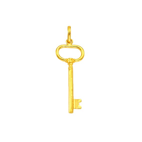 24k golden key pendent